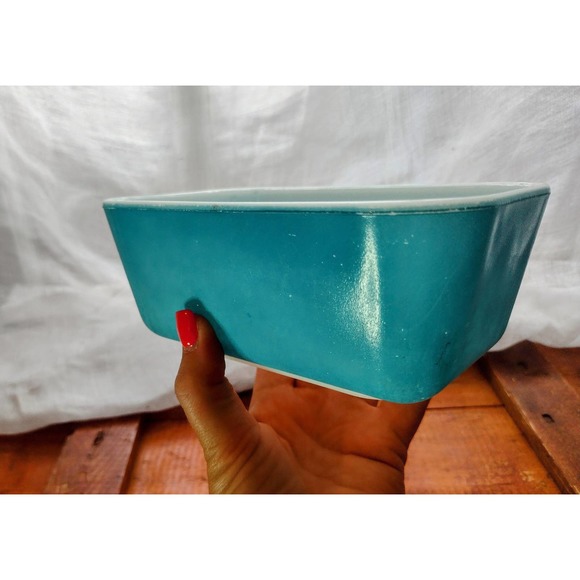 Pyrex Small Blue Refrigerator Dish Vintage Pyrex 1.5 Pints - Picture 3 of 6